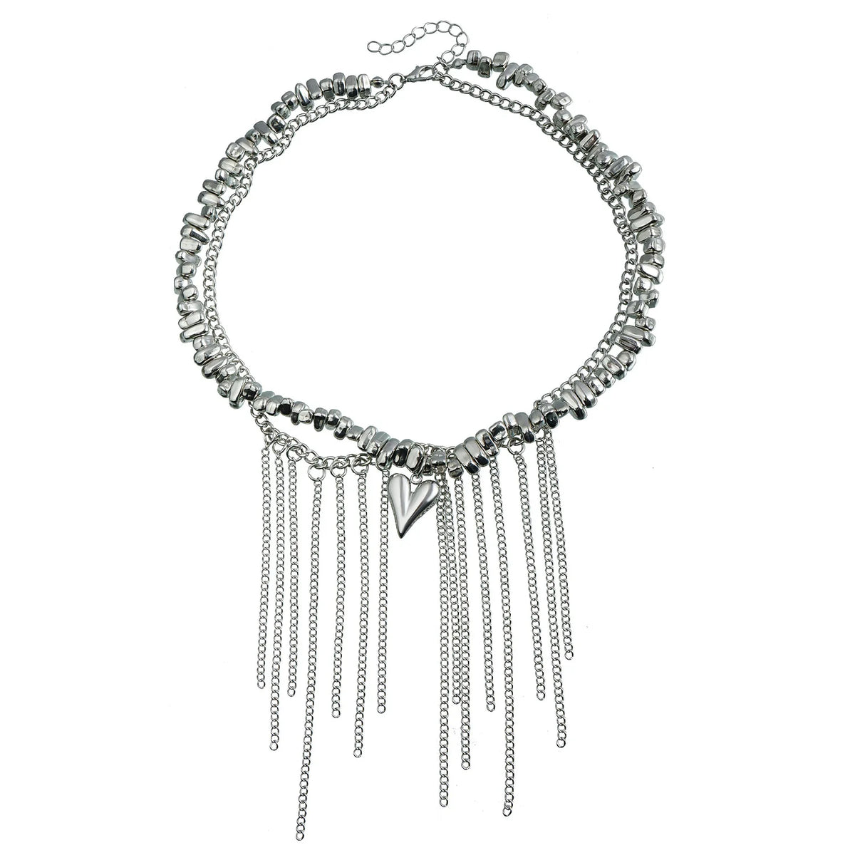 Fashion Simple Steel Beads Tassel Necklaces for Girls Stylish Insta Style Elegant Jewelry for Women Ladies Accessories Wholesale