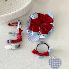 Sweet Fashion Chic Polka Dot Bowknot Scrunchies for Baby Girls Cute Sweet Kawaii Hair Ties for Kids Children Hair Accessories