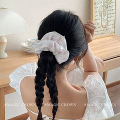 Large Bear Print Hair Ties Scrunchies High Elasticity Cute Creative Vintage Design Stylish Hair Accessories for Women's Daily