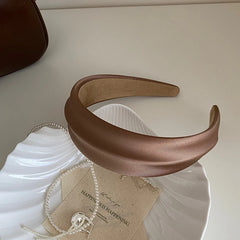 Women Hot Sale Lustrous Wide Headbands Solid Colored Fashion Elegant Customized Bulk Order in Stock Daily Hairbands Accessories