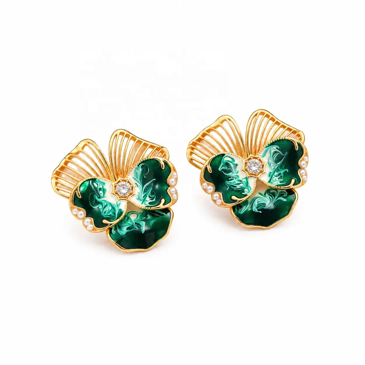 Female New Design Flower Stud Earring Vintage Elegant Fashion Factory Price Low MOQ in Stock Jewelry for Women Daily Causal