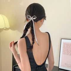 Hot Sale Women's Elegant Hairpins Solid Color Rhinestone Bowknot Ribbon Barrette Hair Claw Clips Fashion Wholesale Parties