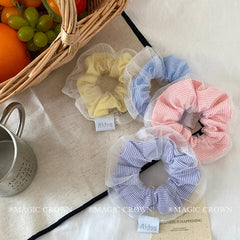 Girls Solid Color Ponytail Holder Large Scrunchies Trendy Sweet Elegant Wholesale in Stock Hair Ties Accessories for Children