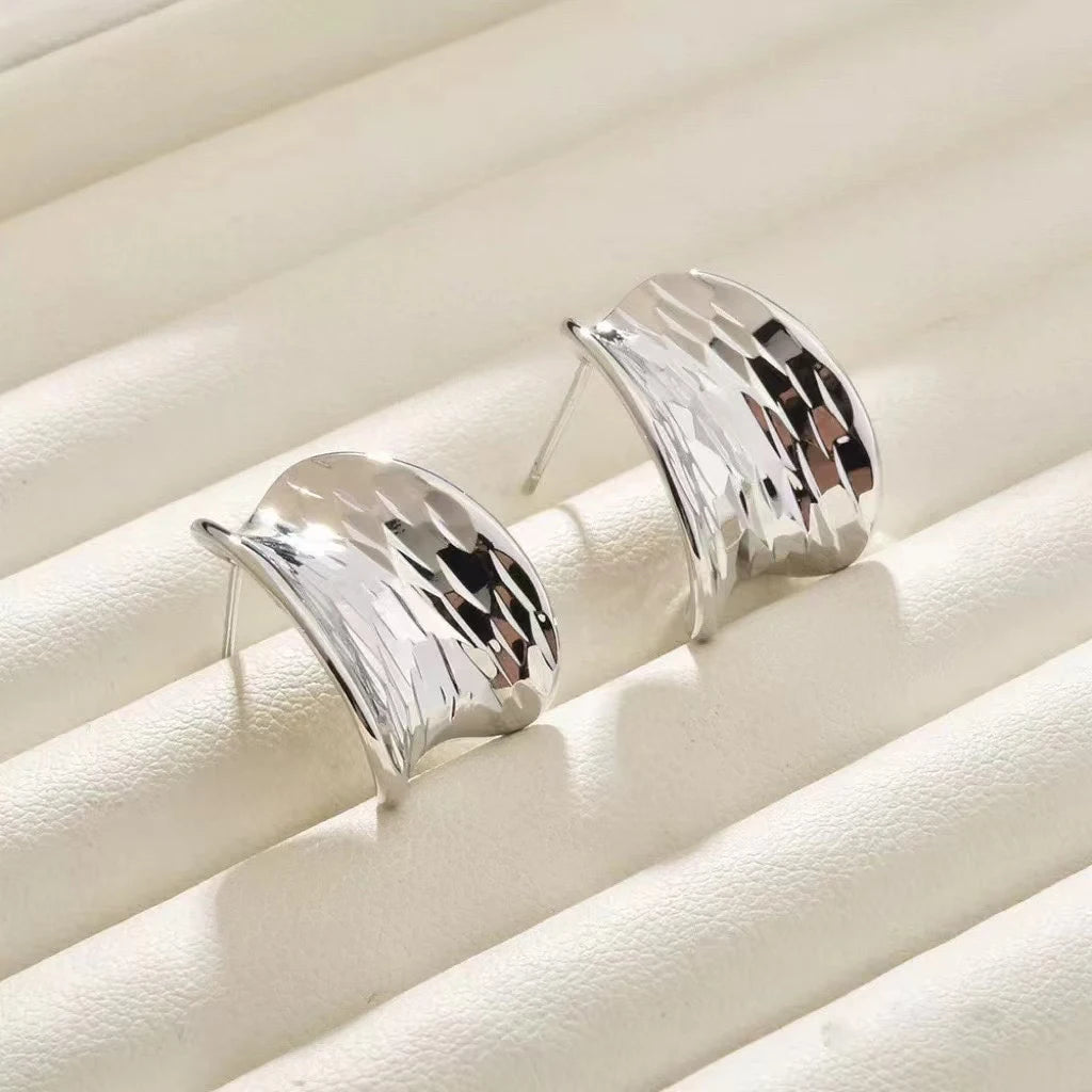 Fashion Simple Minimalistic Art Deco Hoop Earrings for Girls Classic Dainty Fine Jewelry for Women Ladies Accessories Wholesale