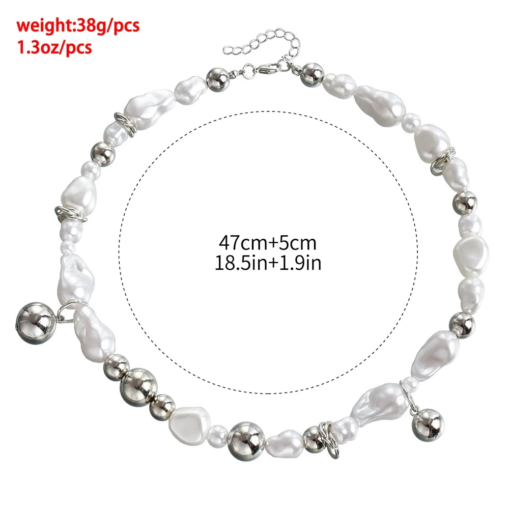 Fashion Trendy Luxury Imitation Pearl Sweet Necklaces for Girls Stylish Glamorous Charms Jewelry for Women Ladies Accessories