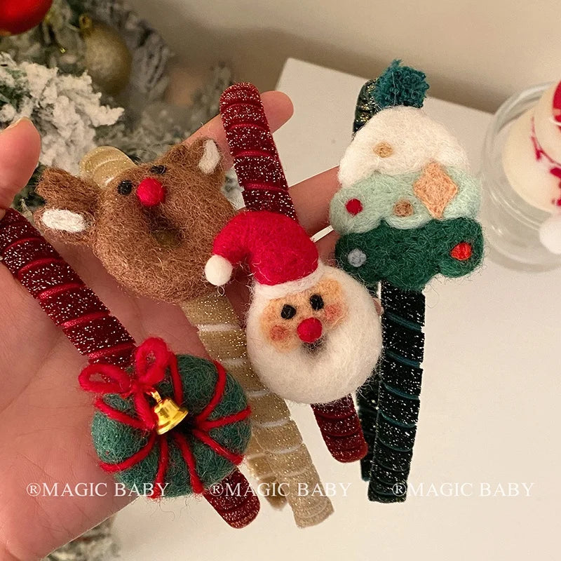 2025 Christmas Fashion Trendy Santa Claws Hair Band for Baby Girls Cute Sweet Head Band for Kids Children Hair Accessories Chic