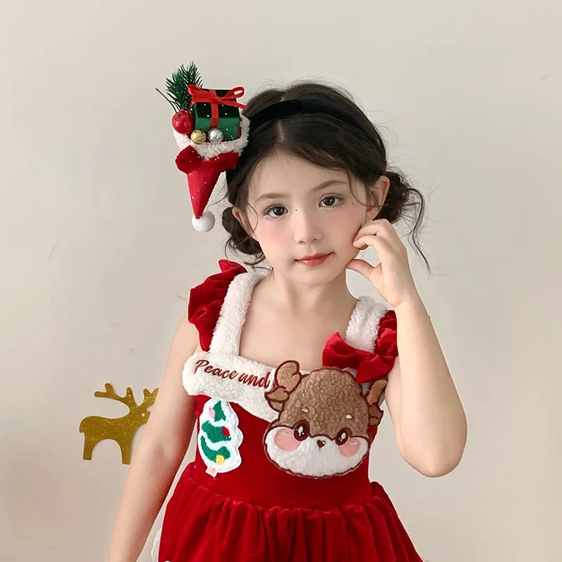 2025 Christmas Gift Bowknot Bear Ice Cream Hair Band for Baby Girls Cute Sweet Fashion Head Band for Kids Child Hair Accessories