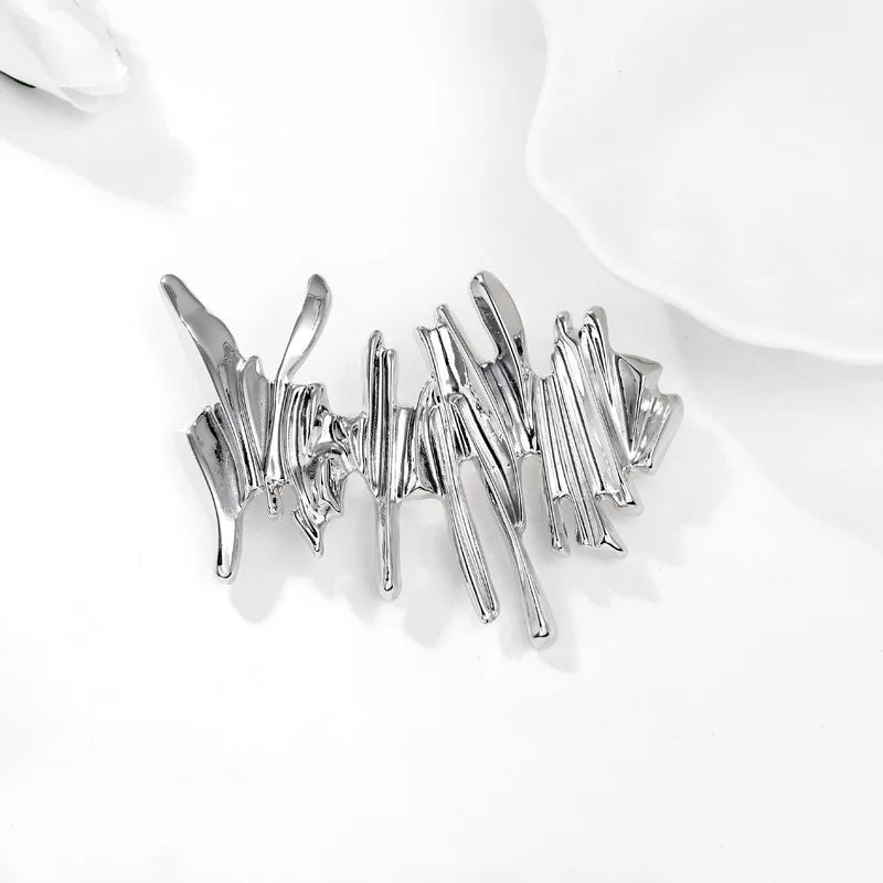 Fashion Glitter Sparkle Irregular Trendy Brooches for Girls Sweet Simple Minimalistic Jewelry for Women Ladies Accessories