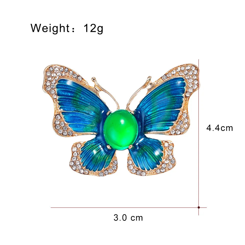 Fashion Glamorous Charms Butterfly Glitter Brooches for Girls Fancy Sweet Pins Jewelry for Women Ladies Accessories Hot Sale