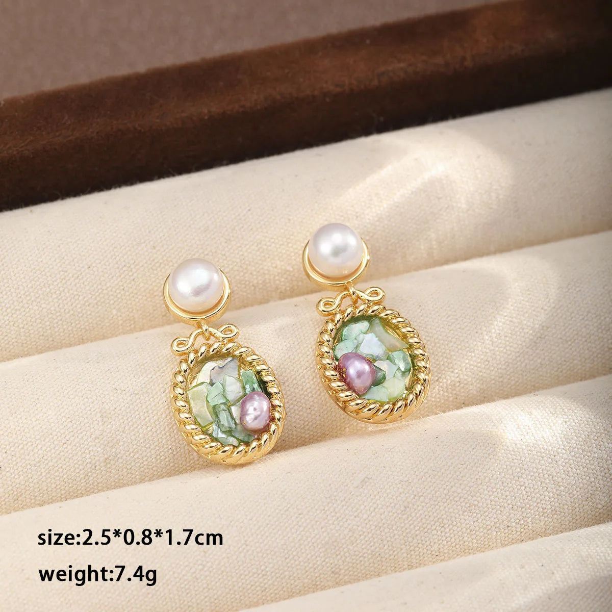 Fashion Freshwater Pearl Crushed Shell S925 Silver Drop Earrings for Girls Vintage Jewelry for Women Ladies Wholesale Bulk