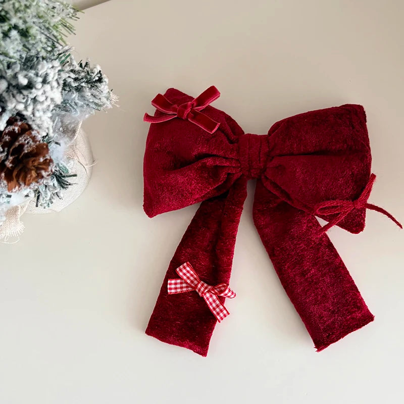 Fashion Solid Color Luxurious Bowknot Ribbon Hair Clips for Girls Cute Sweet Elegant Alligators for Women Lady Hair Accessories