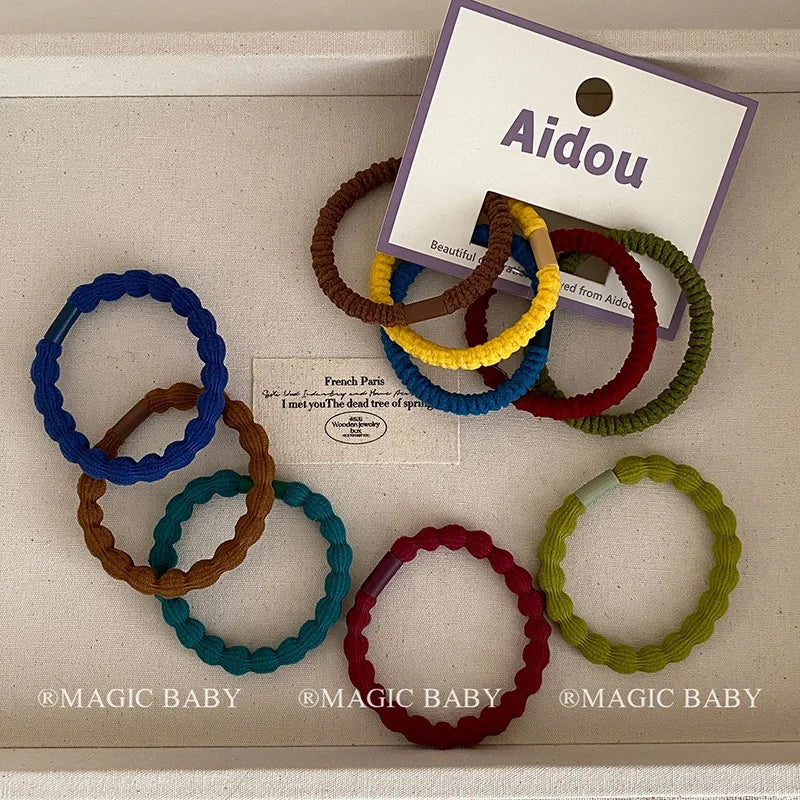 Fashion Solid Color High Elastic Hair Ties for Baby Girls Sweet Cute Scrunchies for Kids Children Hair Accessories in Stock