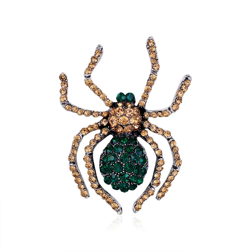 Fashion Luxury Glitter Sparking Spider Brooches for Girls Animals New Design Pins Jewelry for Women Ladies Accessories Wholesale