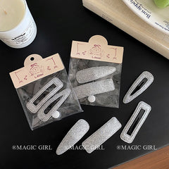 Silver Rectangle Hair Clips for Women Girls Ladies Stylish Simple Trendy Hair Accessories Made of Alloy for Parties