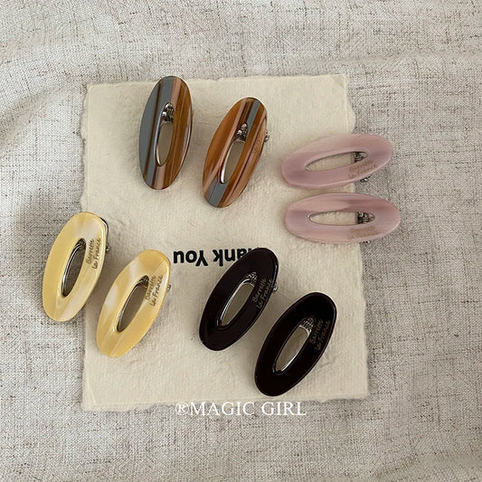 Elegant Cute Sweet Acetate Hair Clips for Girls Women Simple Minimalistic Alligators Hair Accessories Fashionable Trendy Carton
