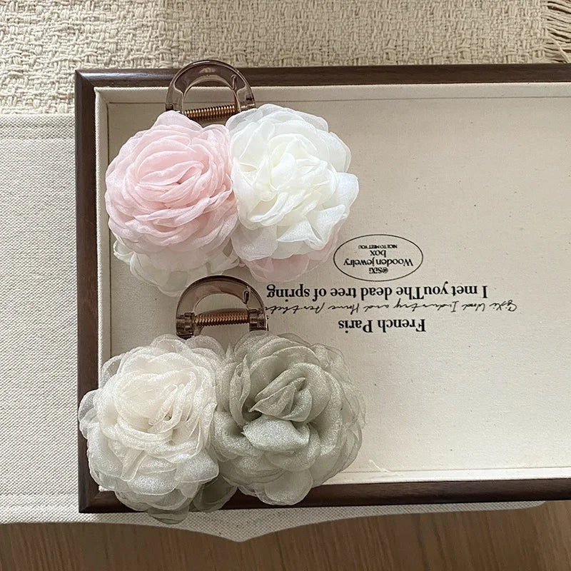 Fashion Sweet Flower Elegant Floral Hair Claw Clips for Girls Elegant Cute Hair Accessories for Women Ladies Chinese Supplier