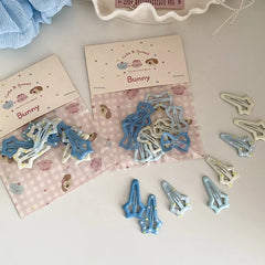 Blue Cute Sweet Star Hair Clips for Girls Chic Simple Elegant Kawaii Snap Hair Accessories for Children for Parties