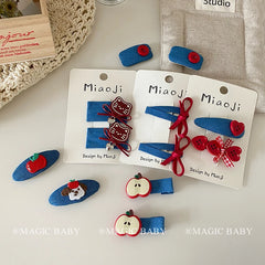 Sweet Cute Fruits Kitty Cat Button Bowknot Hair Clips for Baby Girls Animals Haarspange for Kids Children Hair Accessories