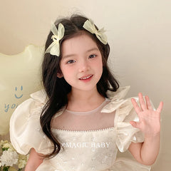 Fashion Sweet Solid Color Bowknot Hair Clips for Baby Girls Heart Shaped Cute Snap Clips for Kids Children Hair Accessories