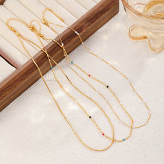 Fashion 18K Gold Plated Pendent Simple Minimalistic Necklaces for Girls Sweet Jewelry for Women Ladies Wholesale China Factory