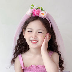 Cute Princess Style Flower Tulle Headband for Baby Girls Sweet Hair Accessories for Kids and Teens Stock Available