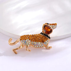 Fashion Glitter Pet Dog Puppy Cute Brooches for Girls Dachshund Trendy Pins Jewelry for Women Ladies Accessories New Design