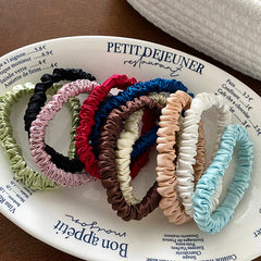 Classic Simple 100% Silk Scrunchies for Girls High Elastic Fashion Hair Ties Sweet Style Hair Accessories for Women and Ladies