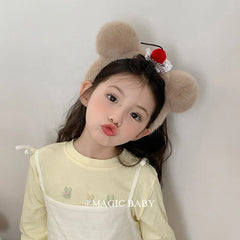 Cute Sweet Fluffy Animals Bear Ear Head Band for Baby Girls Fashion Kawaii Fruit Hairband for Kids Children Hair Accessories