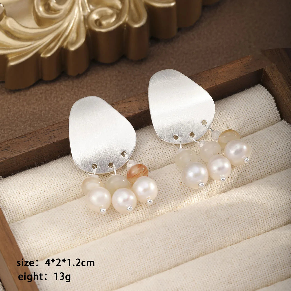 Fashion Trendy Elegany Pearl Drop Earrings for Girls Chinese Style Copper 18K Glod Plated Jewelry for Women Ladies Wholesale