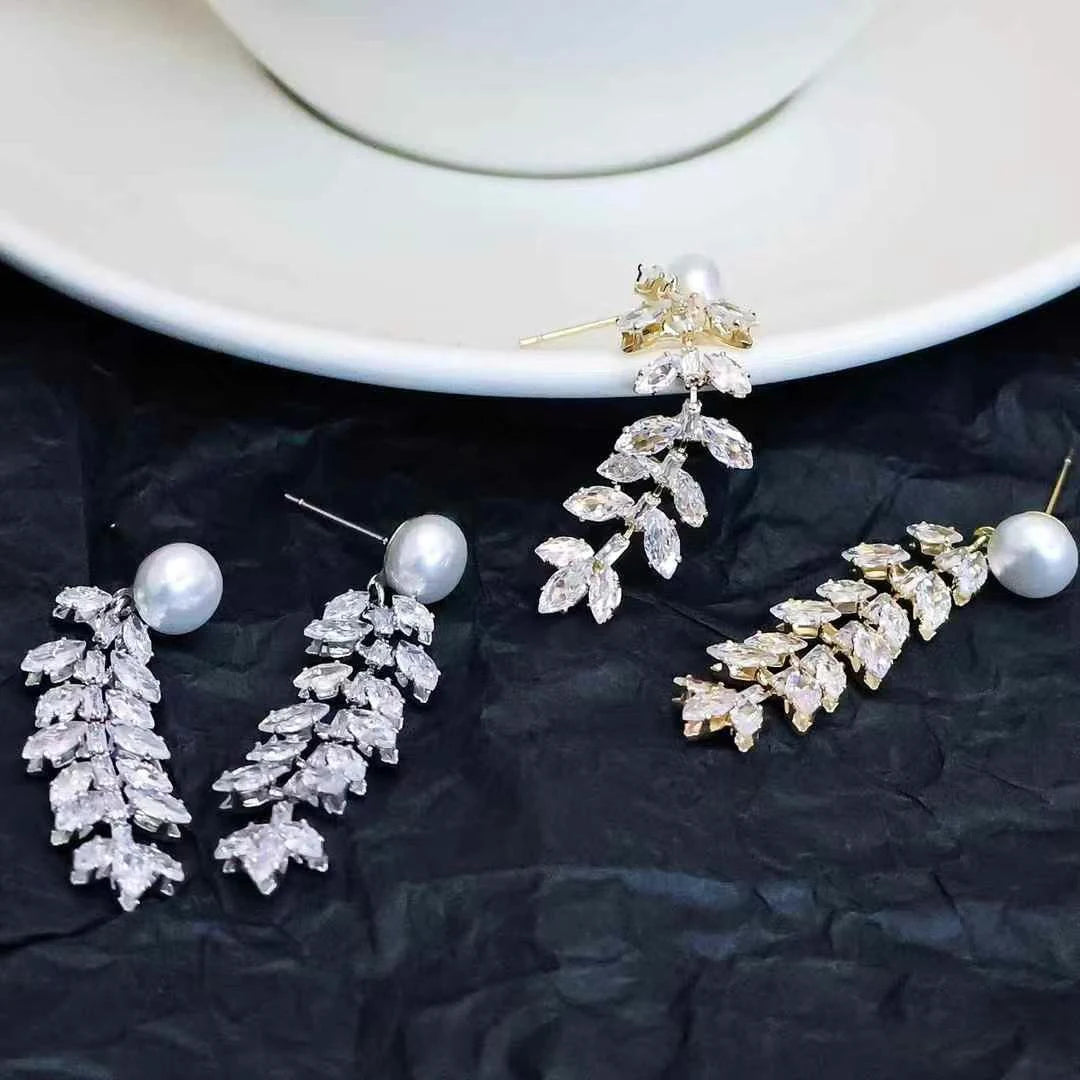 Luxury Refined Dainty Elegant Drop Earrings for Girs Sweet Bowknot Elegant Jewelry Imitation Pearl for Women Ladies Accessories