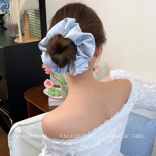 Elegant and Lustrous Solid Color Scrunchies Simple Fashion Hair Ties for Women and Girls Minimalistic Hair Accessories