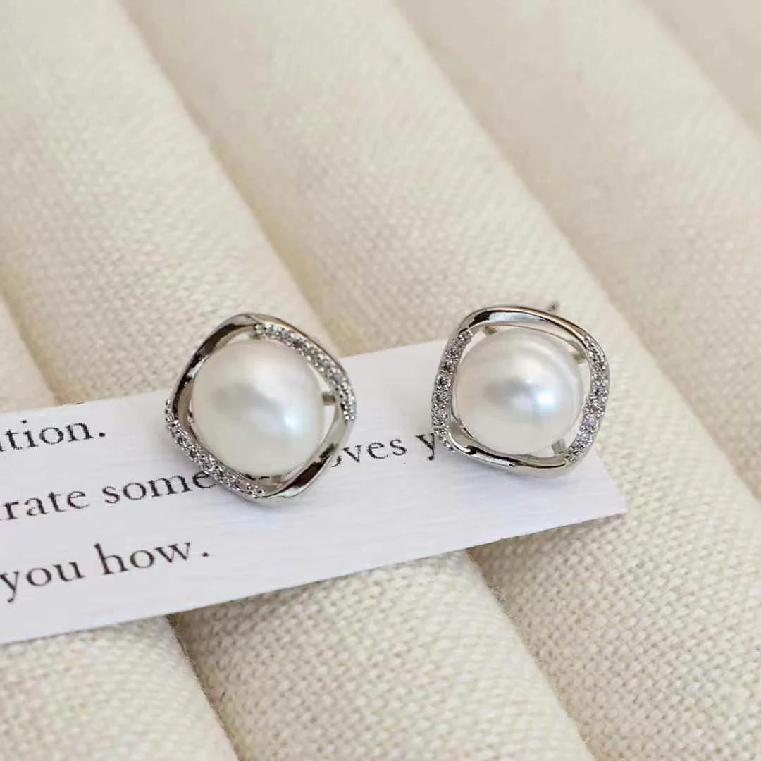 Sweet Fashion Imitation Pearl Simple Stud Earrings for Girls Elegant Graceful Chic Trendy Jewellry for Women Ladies Accessories