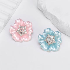 Fashion Solid Color Flower Glitter Lustrous Brooches for Girls Sweet Elegant Jewelry for Women Ladies Accessories Wholesale