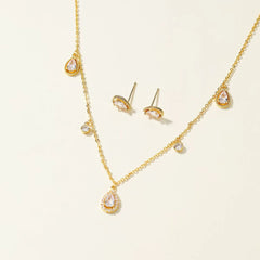 Fashion Trendy Elegant Charms Necklaces for Girls Sweet Stud Earrings Jewelry Sets for Women Ladies Accessories Chinese Supplier