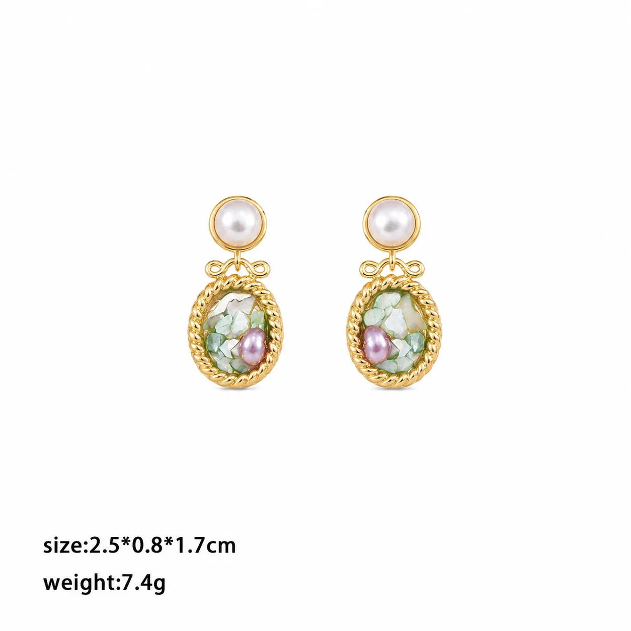 Fashion Freshwater Pearl Crushed Shell S925 Silver Drop Earrings for Girls Vintage Jewelry for Women Ladies Wholesale Bulk