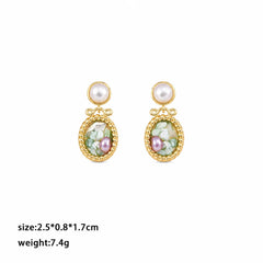 Fashion Freshwater Pearl Crushed Shell S925 Silver Drop Earrings for Girls Vintage Jewelry for Women Ladies Wholesale Bulk