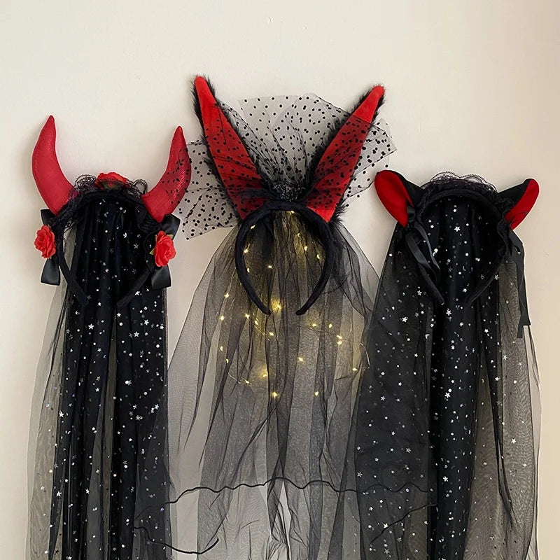 Women Hot Sale Halloween Festival Celebration Glowing Version Hairbands Fashion Elegant Bulk Order in Stock  Headbands Accessory