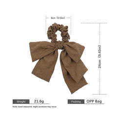 Solid Color Simple Bowknot Scrunchies for Girls Classic French Style Elegant Hair Ties for Women Ladies Hair Accessories Chic