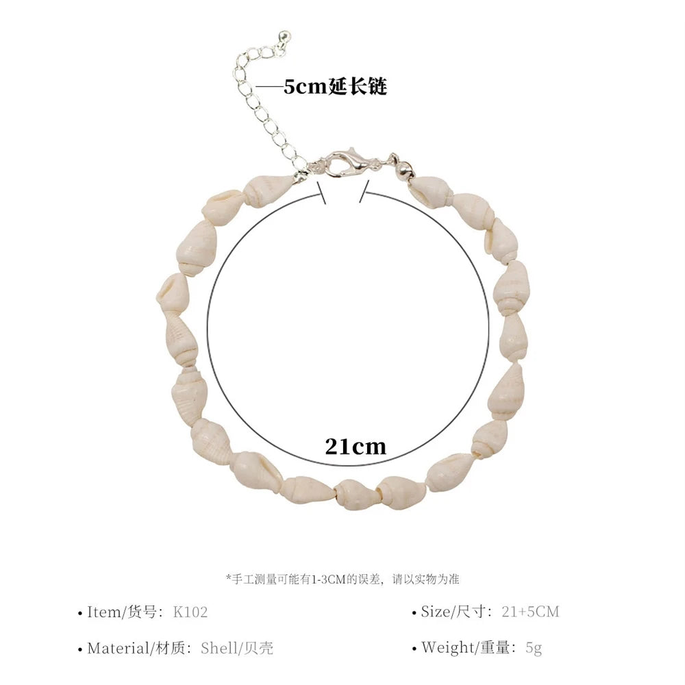 Fashion Sweet Multi Function Anklet Bracelets for Girls Elegant Boho Shell Sea Vacation Jewelry for Women Ladies Accessories