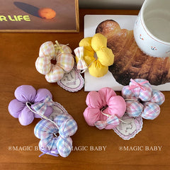 Chic Stylish Hair Ties for Baby Girls Cute Sweet Flower Plaid Scrunchies Fashionable Hair Accessories for Kids and Children