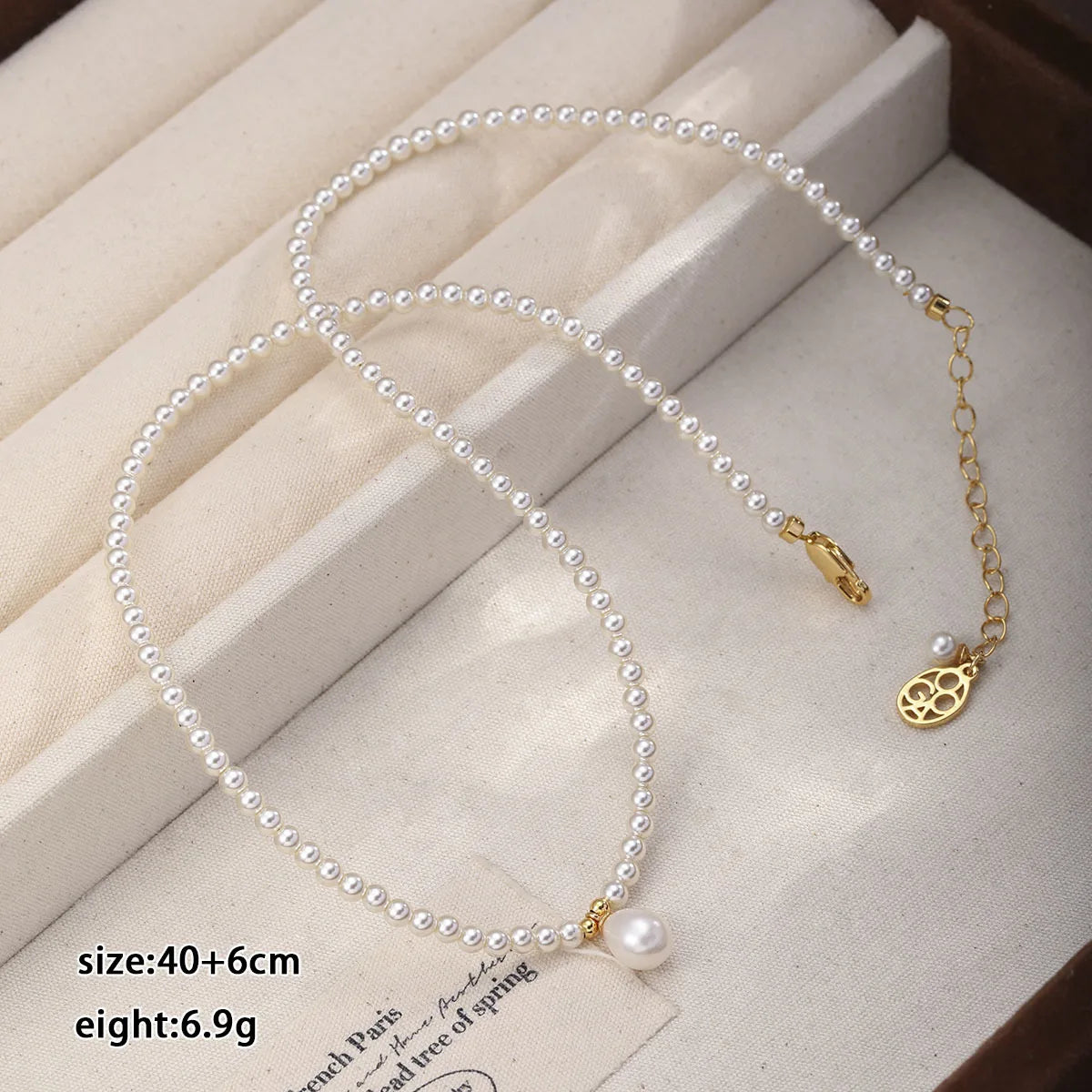 Fashion Simple Classic Minimalistic Glass Pearl Necklaces for Girls Trendy Stylish Jewelry for Women Ladies Wholesale Bulk