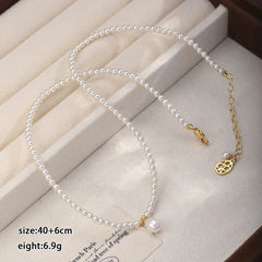 Fashion Simple Classic Minimalistic Glass Pearl Necklaces for Girls Trendy Stylish Jewelry for Women Ladies Wholesale Bulk