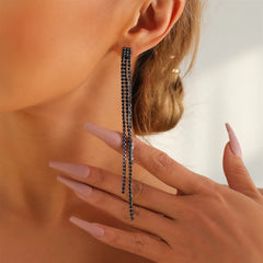 Fashion Simple Spicy Elegant Tassel Luxury Drop Earrings for Girls Glamorous Parties Jewellry for Women Ladies Accessories