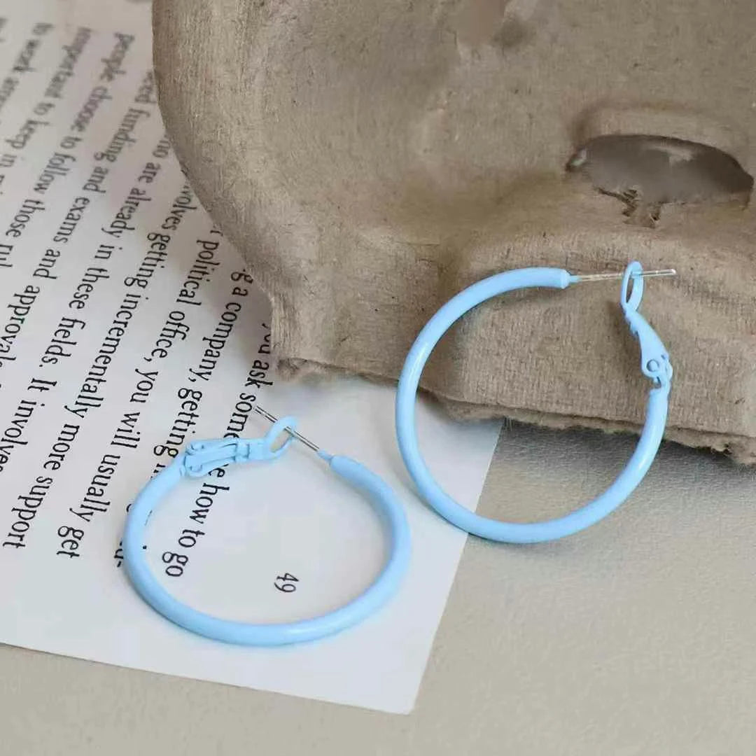 Female Hot Sale Minimalistic Large Circle Hoop Earring Fashion Sweet Simple Dainty High Quality Bulk Jewelry Accessory for Daily