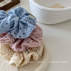 Female Solid Color Large Elastic Ponytail Holder Scrunchies Elegant Fashion Wholesale in Stock Hair Ties Accessories for Women