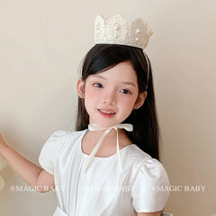 Simple Solid Color White Birthday Head Band for Baby Girls Ribbon Glitter Cute Sweet Hair Band for Kids Child Hair Accessories