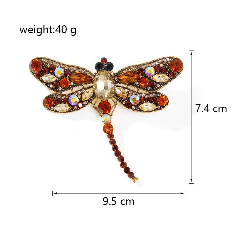 Fashion Sweet Rhinestone Elegant Brooches for Girls Animals Dragonfly Pins Jewelry for Women Ladies Accessories Wholesale