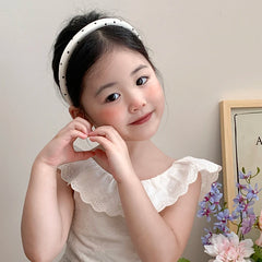 White Solid Color Polka Dot Head Bands for Baby Girls Minimalistic Hair Bands for Kids Children Hair Accessories in Stock