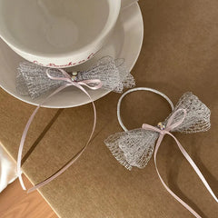 Classic Simple Minimalistic Bowknot Scrunchies for Baby Girls High Elastic Sweet Cute Hair Ties for Kids Child Hair Accessories