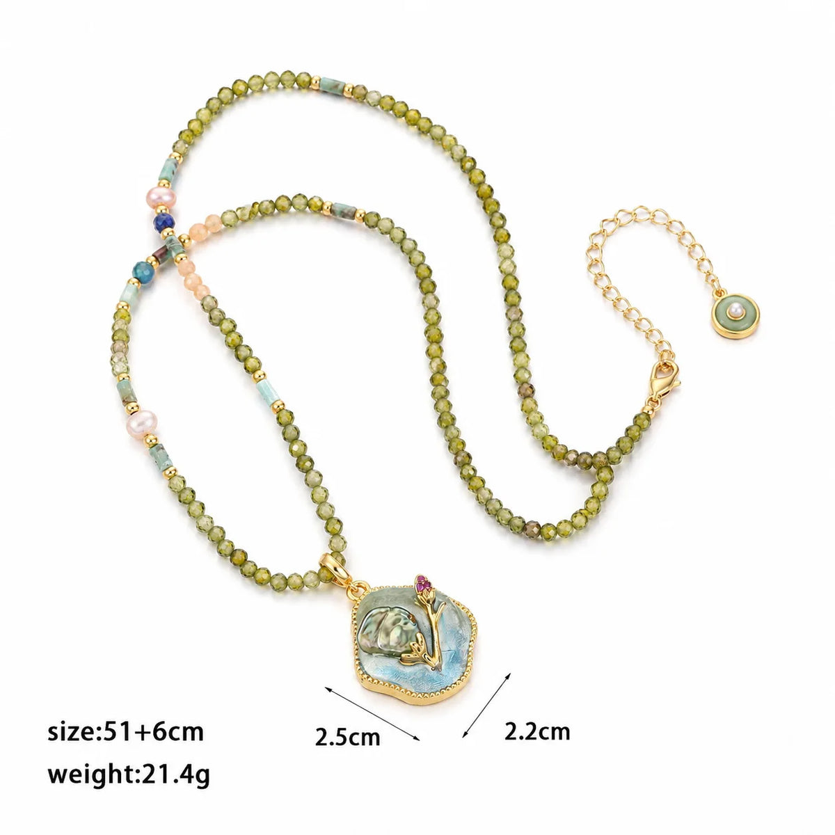Fashion Freshwater Pearl Lapis Lazuli African Turquoise Pendent Necklace for Girls Jewelry for Women Ladies Wholesale Bulk